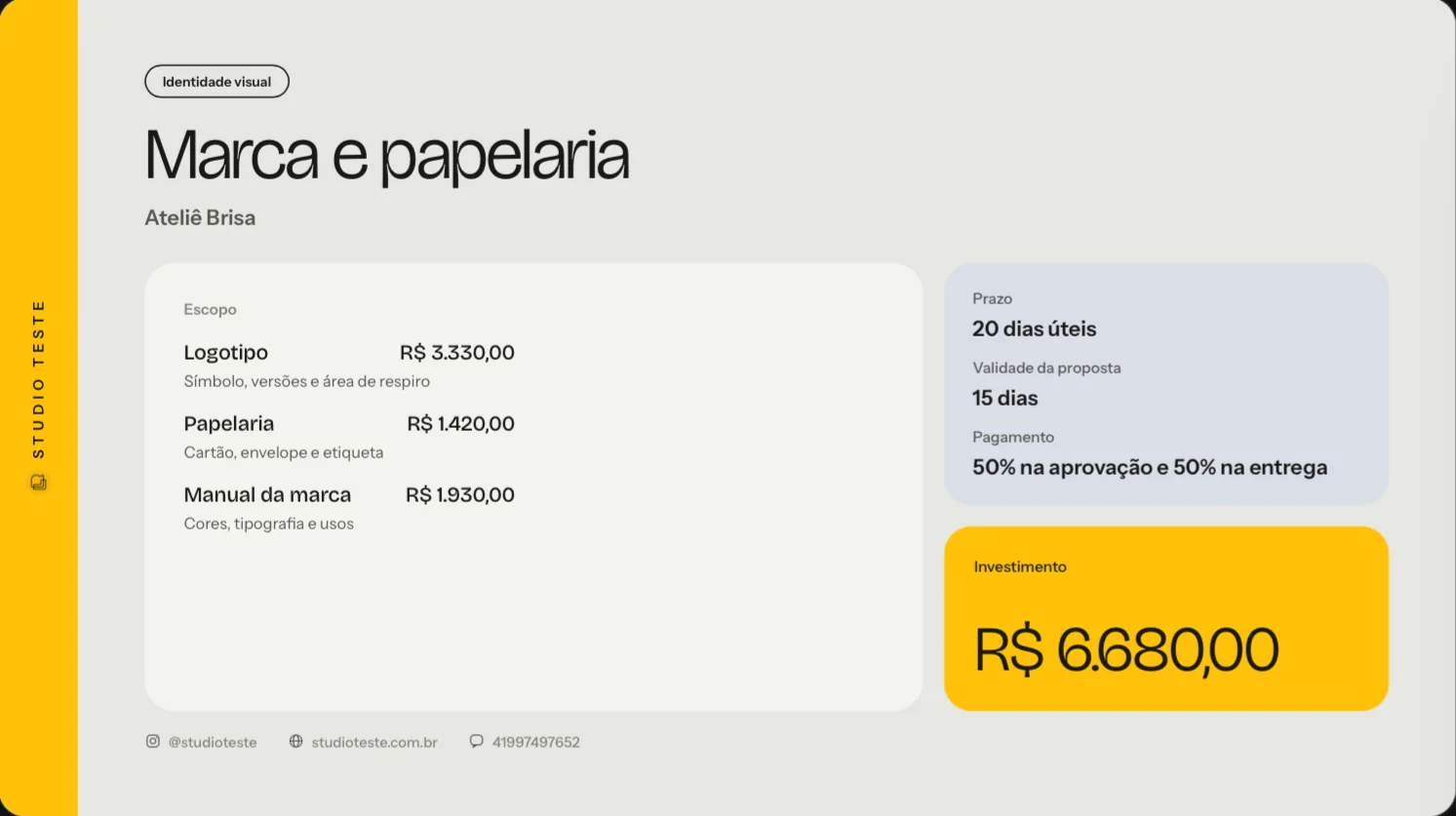 Proposta em PDF, formato 16:9